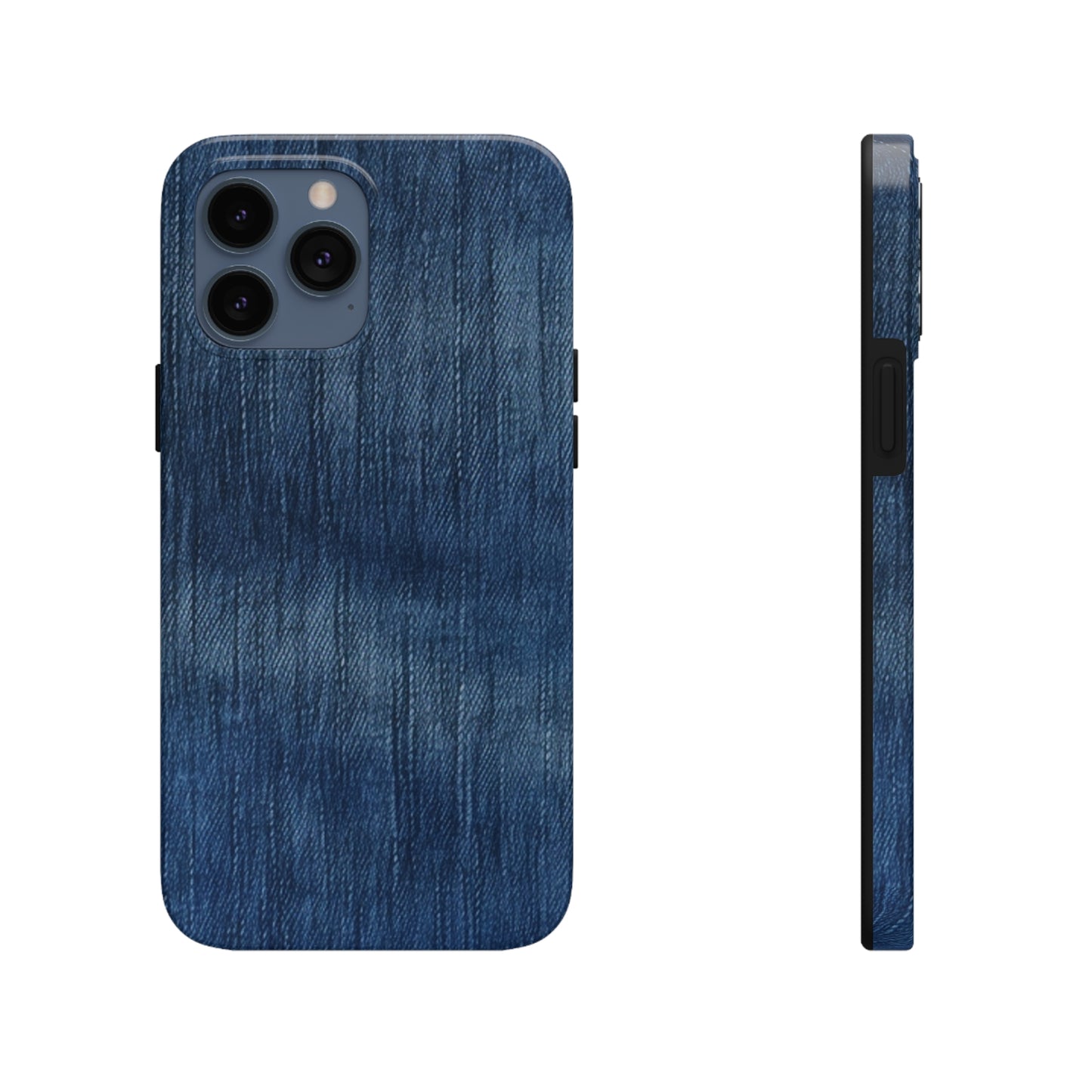 Indigo Splash: Washed Denim Reverie in Deep Blue - Tough Phone Cases