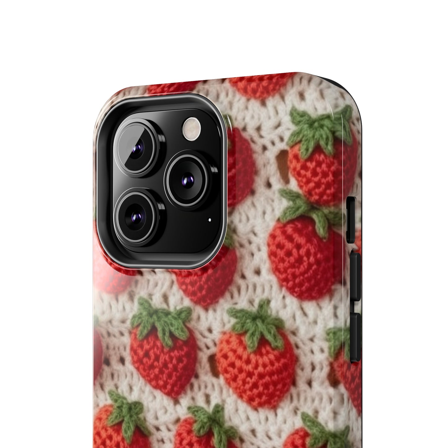 Strawberry Traditional Japanese, Crochet Craft, Fruit Design, Red Berry Pattern - Tough Phone Cases