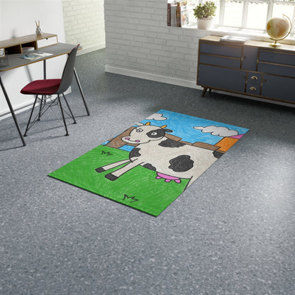 Cow Moo Farm Barn Animal Character Dobby Rug