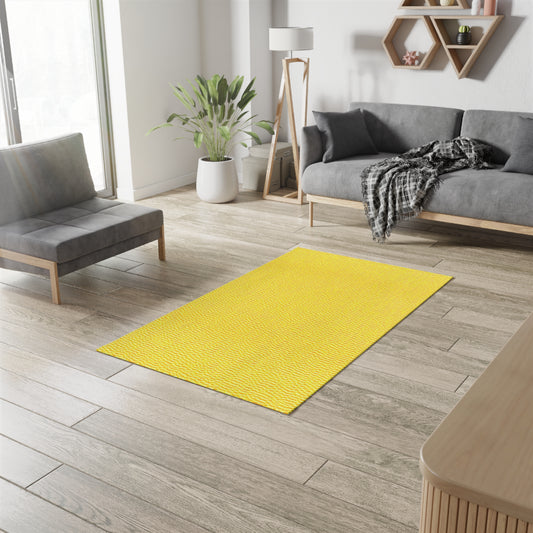 Sunshine Yellow Lemon: Denim-Inspired, Cheerful Fabric - Dobby Rug