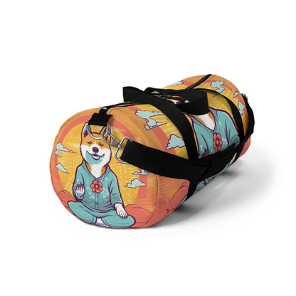 Shiba Inu Yoga Cartoon Crypto Dog Japanese Namaste: Duffel Bag