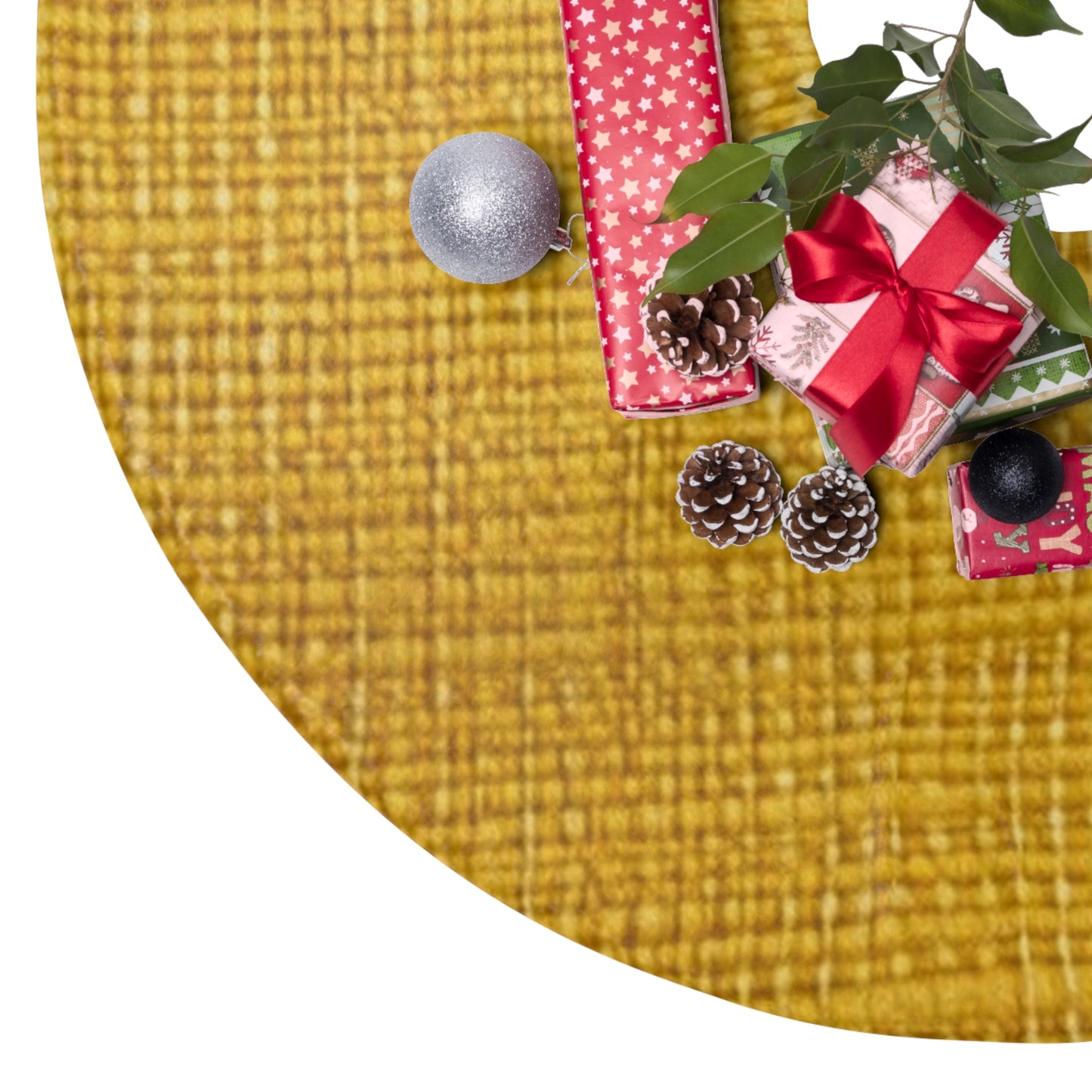 Radiant Sunny Yellow: Denim-Inspired Summer Fabric - Christmas Tree Skirts