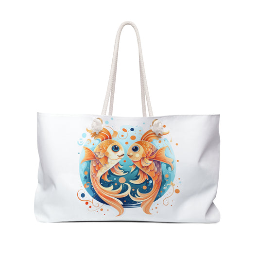 Charming Cartoon Fish Pisces - Dreamy Zodiac Illustration - Weekender Bag