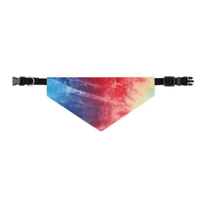 Rainbow Tie-Dye Denim: Vibrant Multi-Color, Fabric Design Spectacle - Dog & Pet Bandana Collar