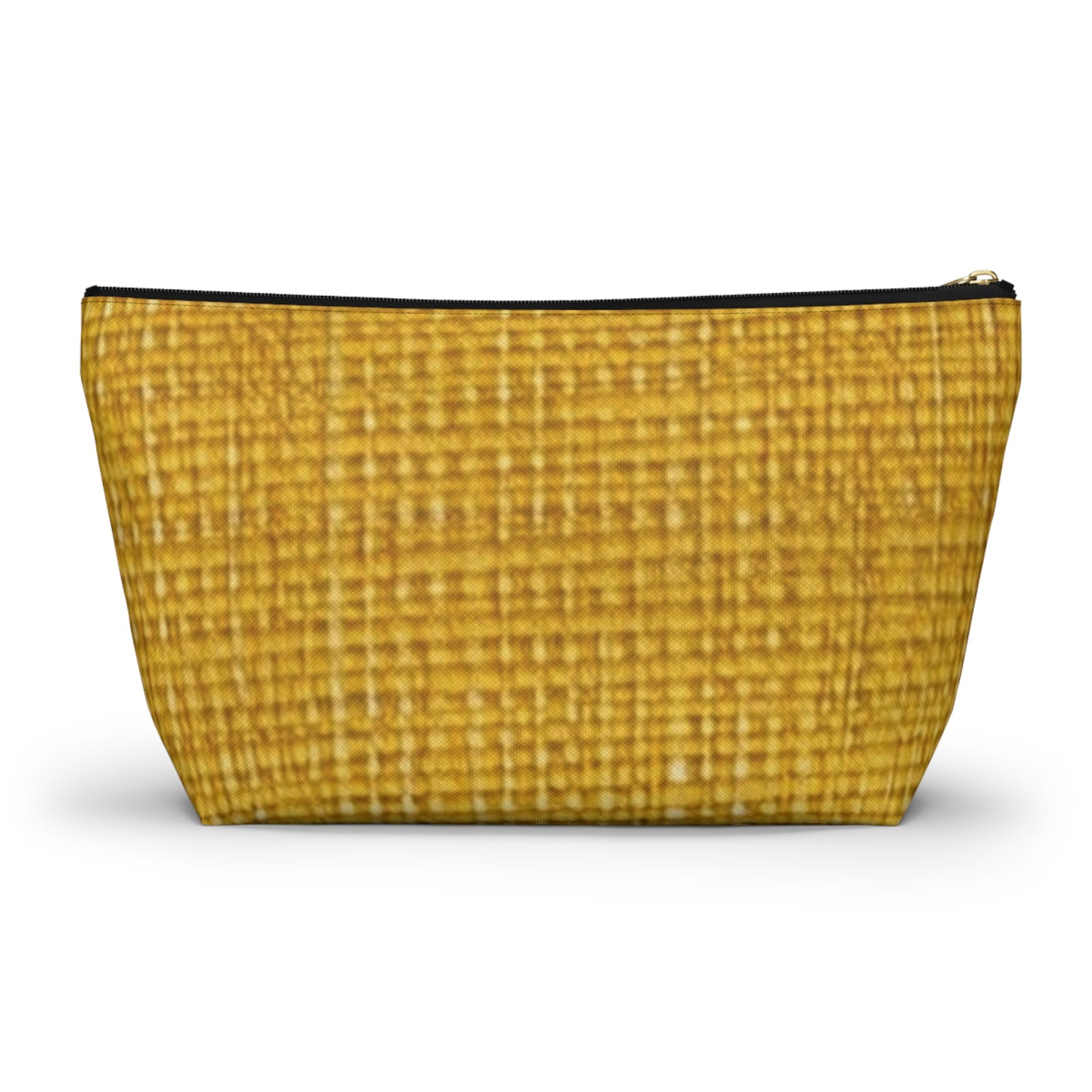 Radiant Sunny Yellow: tela de verano inspirada en la mezclilla - Bolsa para accesorios con parte inferior en forma de T 