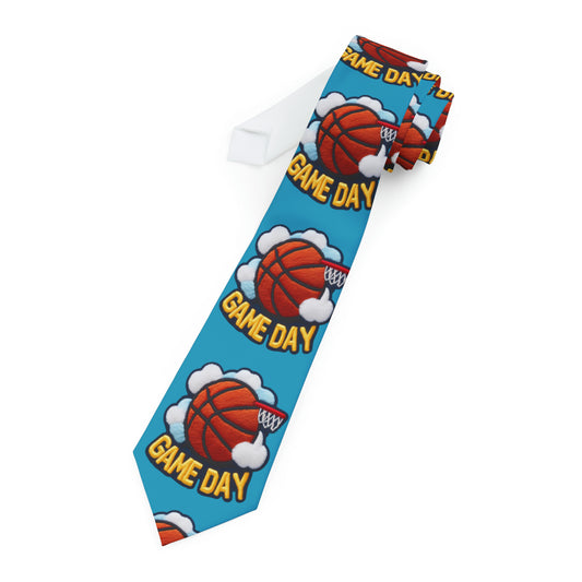 Game Day Basketball Chenille Patch Embroider Design - Necktie
