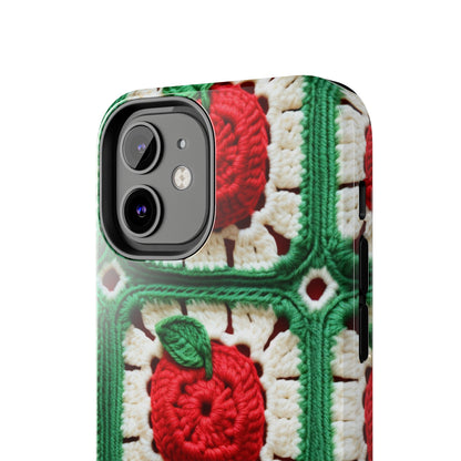 Apple Granny Square Crochet Pattern: Wild Fruit Tree, Delicious Red Design - Tough Phone Cases