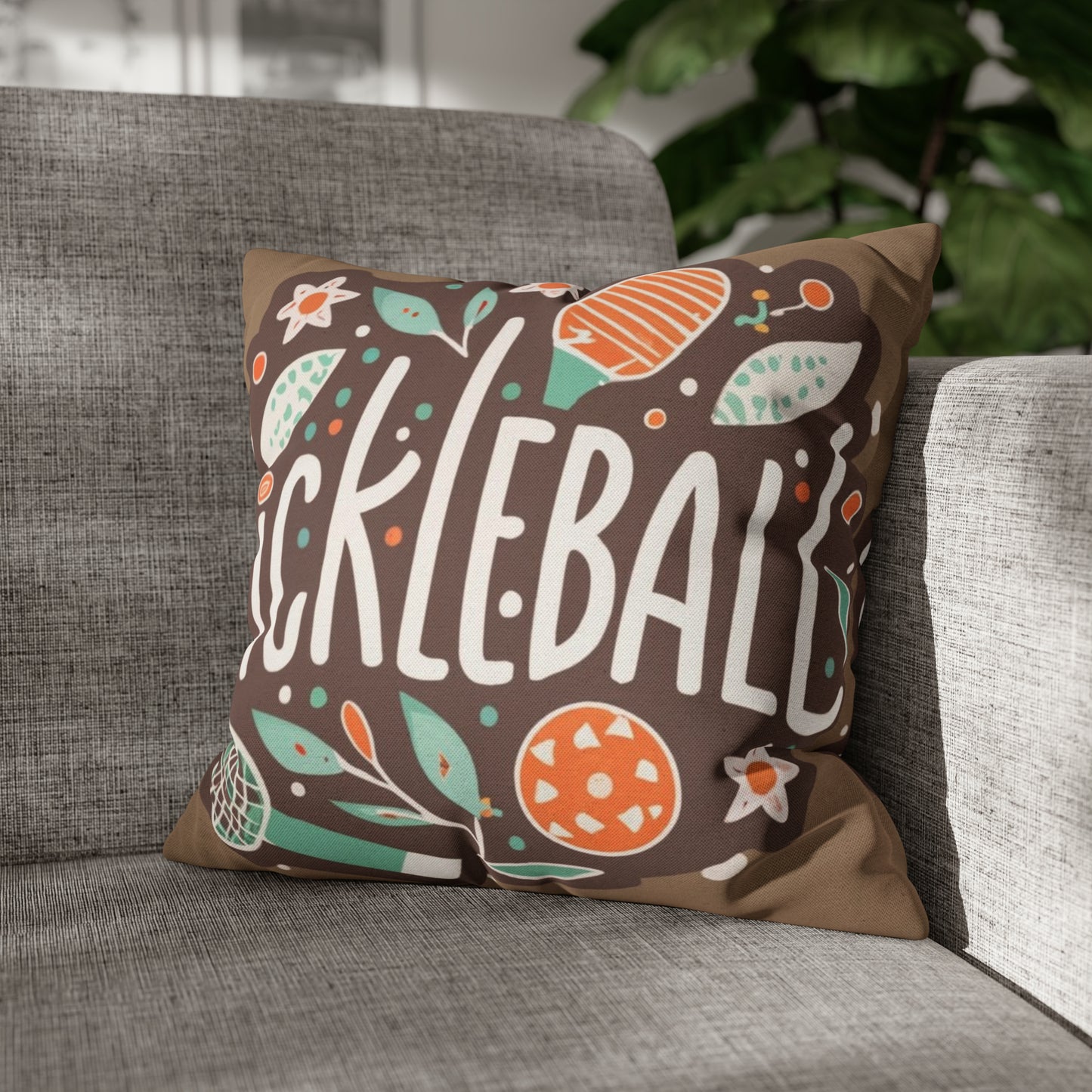 Pickleball Boho Graphic - Sport Gift - Spun Polyester Square Pillow Case