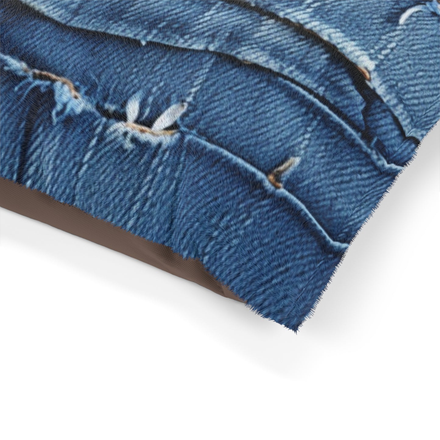 Midnight Blue Distressed Denim: Rugged, Torn & Stylish Design -  Dog & Pet Bed