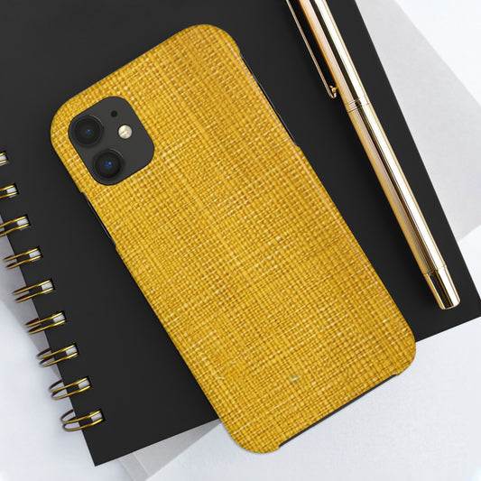 Radiant Sunny Yellow: デニムにインスパイアされたサマーファブリック - 丈夫な携帯電話ケース