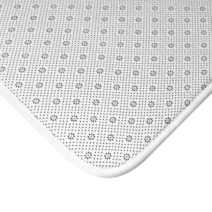 Chic White Denim-Style Fabric, Luxurious & Stylish Material - Bath Mat