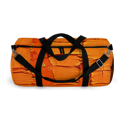 Fiery Citrus Orange: Edgy Distressed, Denim-Inspired Fabric - Duffel Bag