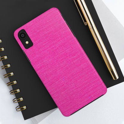 Hot Neon Pink Doll Like: Denim-Inspired, Bold & Bright Fabric - Tough Phone Cases