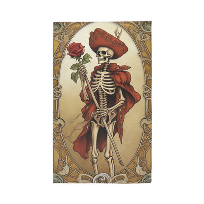 Death Card Tarot - Skeleton, Rose, and Transformation Journey - Dobby Rug