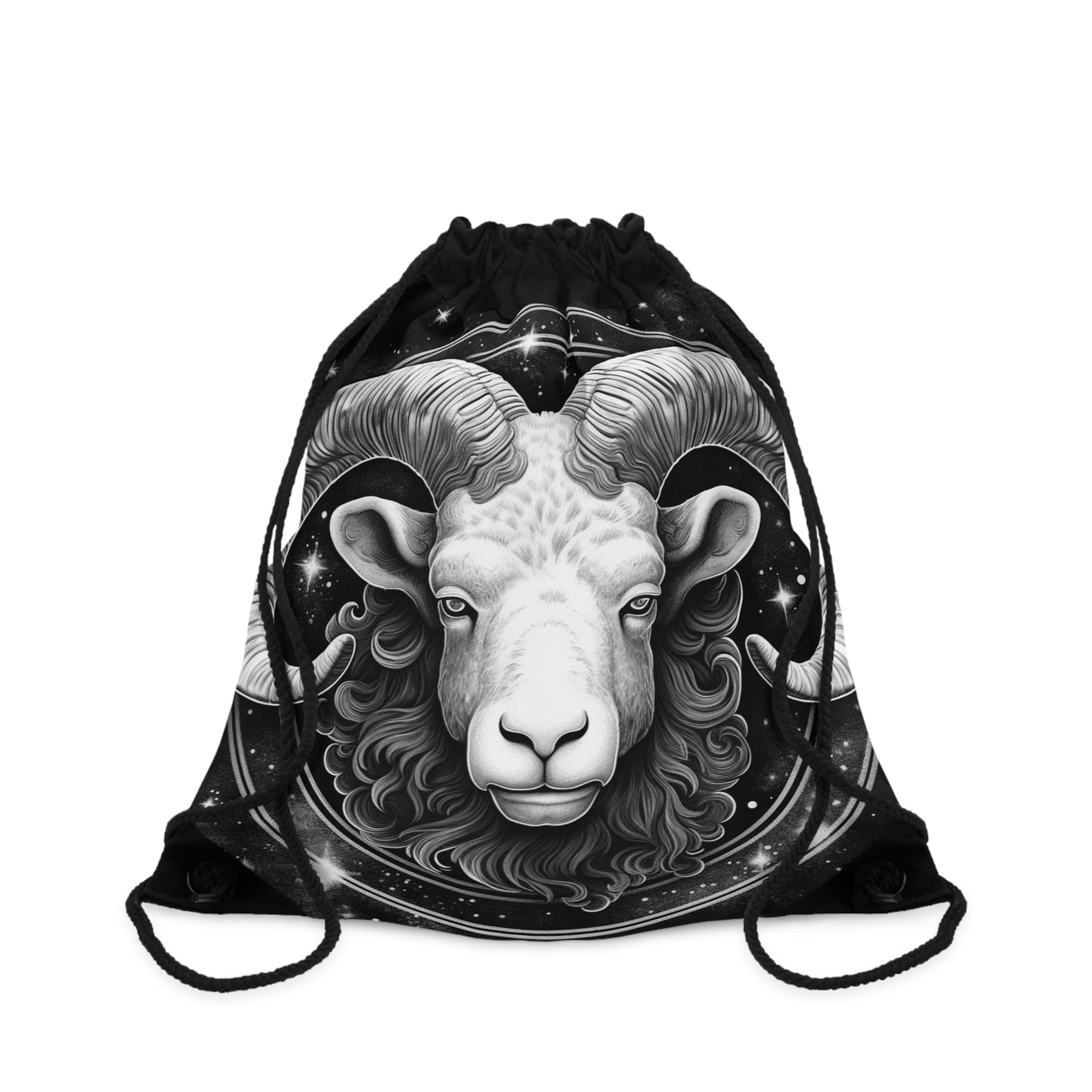 Aries Zodiac, Ram Symbol Design, Fire Element, Drawstring Bag