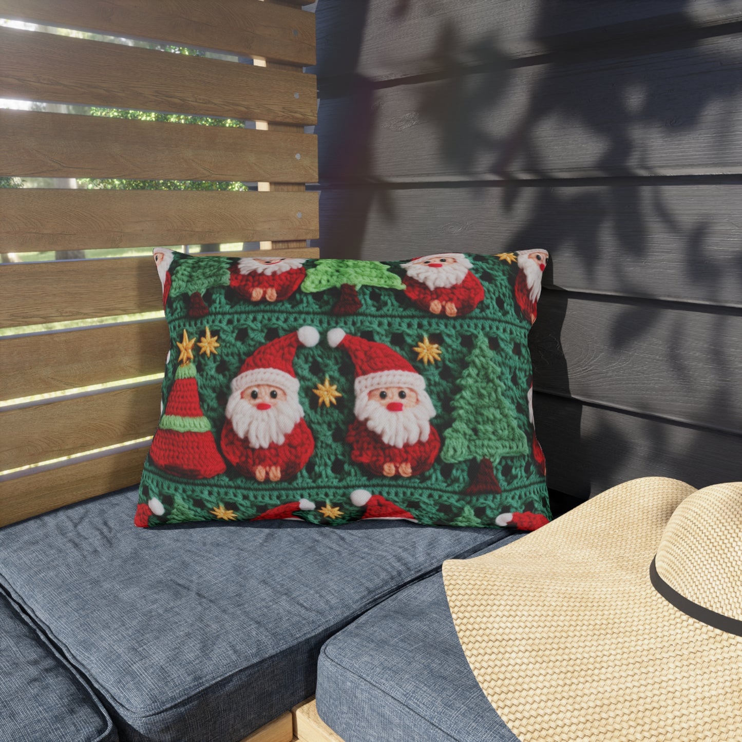 Santa Claus Crochet Pattern, Christmas Design, Festive Holiday Decor, Father Christmas Motif. Perfect for Yuletide Celebration - Outdoor Pillows