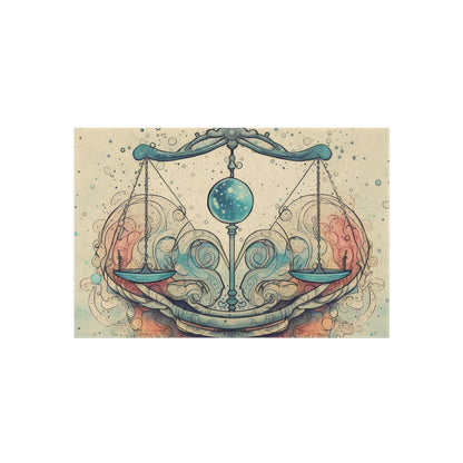 Libra Zodiac - Astrology Sign Street Art Equilibrium in Pastels - Outdoor Rug