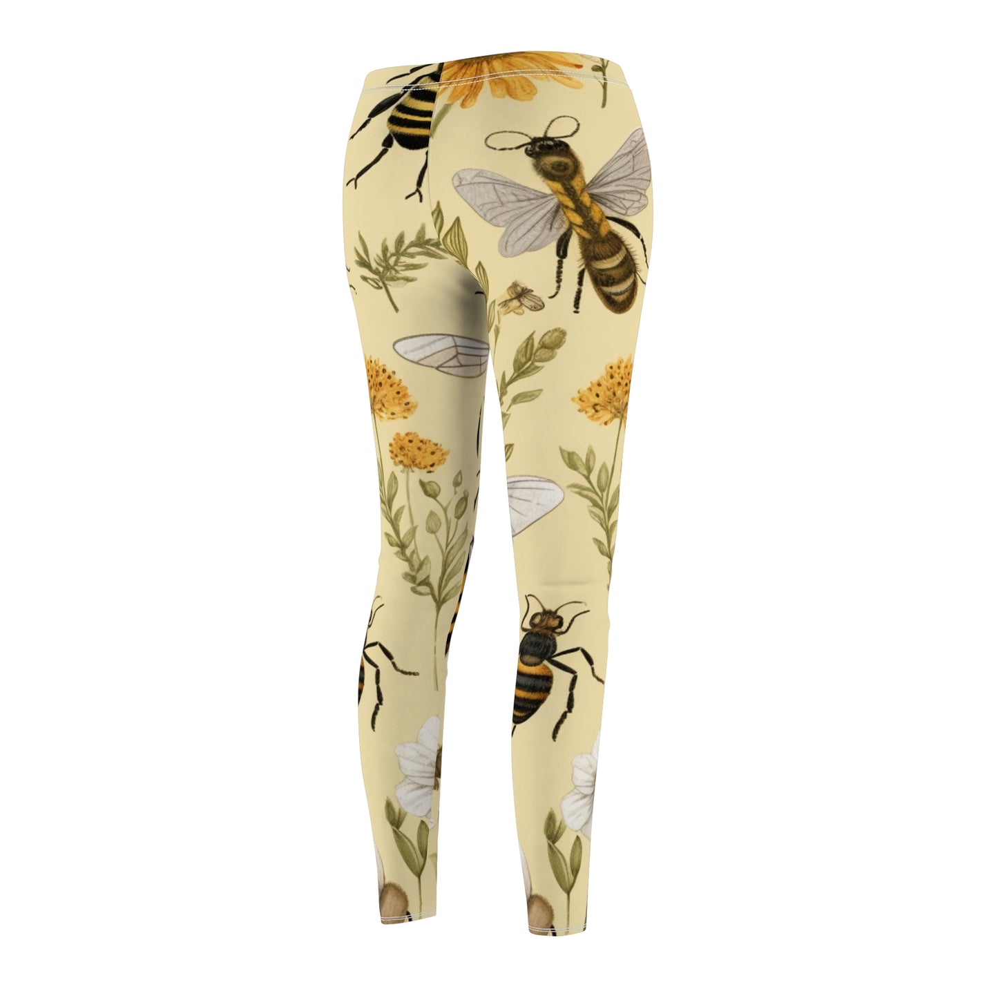 Whimsical Bees & Honeycombs Nature-Friendly Pattern Design Women's Cut & Sew Casual Leggings (AOP)