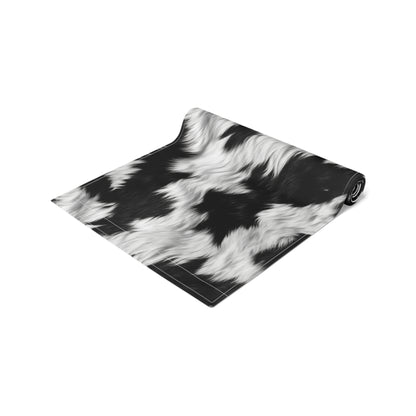 Cowhide on Hair Leather - Black and White - Designer Style - Table Runner (Cotton, Poly)