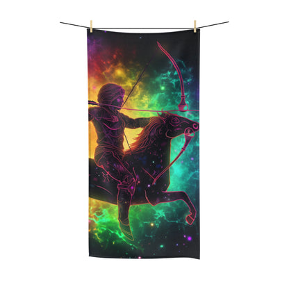 Colorful Sagittarius Zodiac Sign - Star Universe Theme - Polycotton Towel