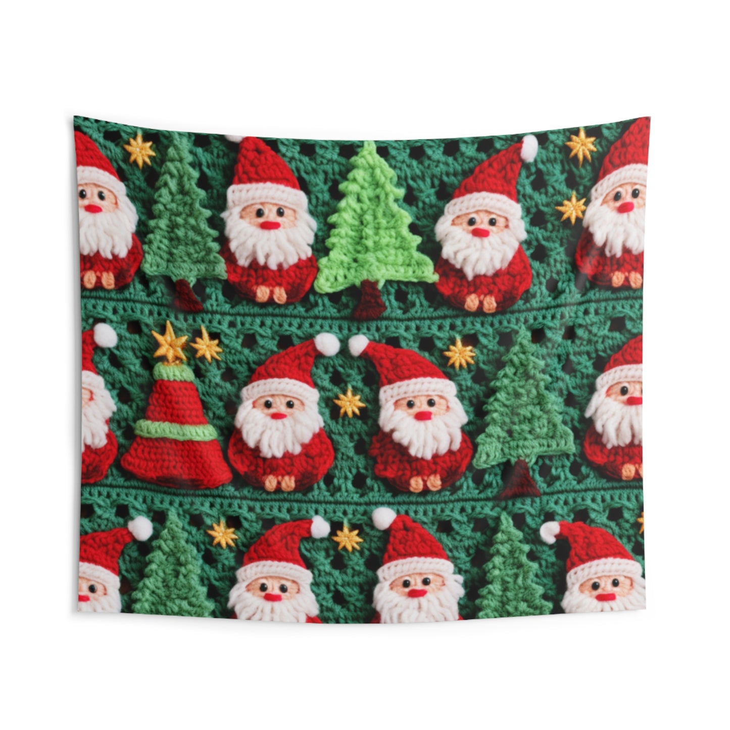 Santa Claus Crochet Pattern, Christmas Design, Festive Holiday Decor, Father Christmas Motif. Perfect for Yuletide Celebration - Indoor Wall Tapestries