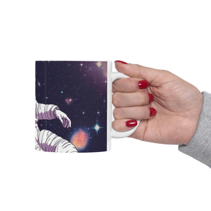 Astro Pioneer - Star-filled Galaxy Illustration - Ceramic Mug 11oz