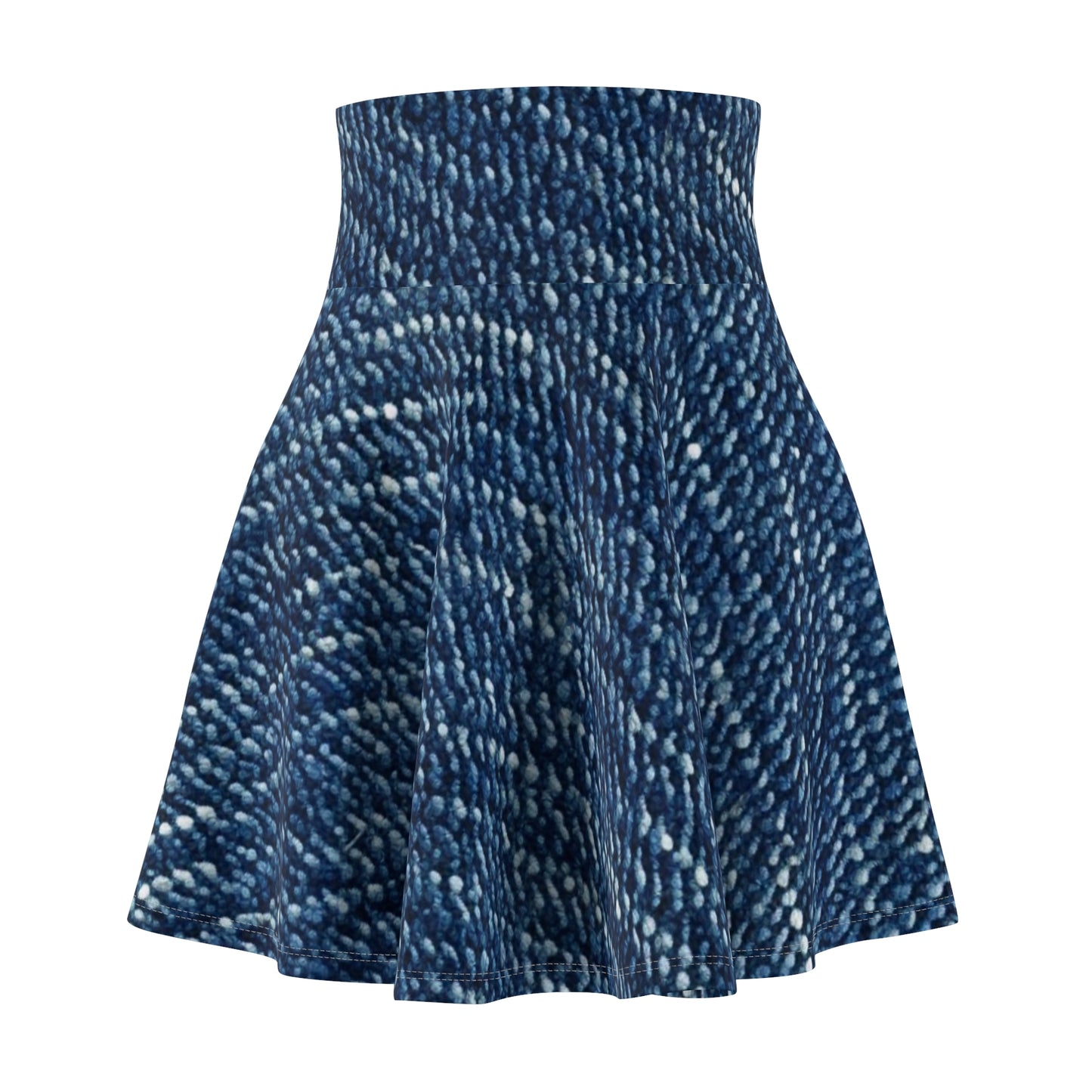 Denim-Inspired Design - Distinct Textured Fabric Pattern - Women's Skater Skirt (AOP)