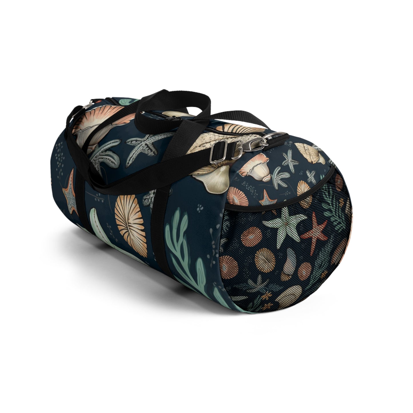 Hand-Drawn Seashells & Starfish Marine-Inspired Pattern Duffel Bag