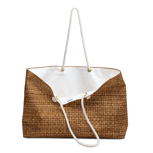 Brown Light Chocolate: Denim-Inspired Elegant Fabric - Weekender Bag
