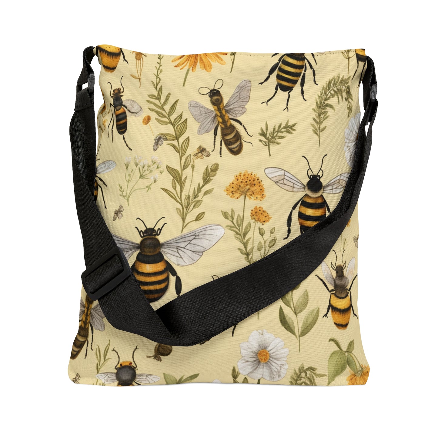 Whimsical Bees & Honeycombs Nature-Friendly Pattern Design Adjustable Tote Bag (AOP)