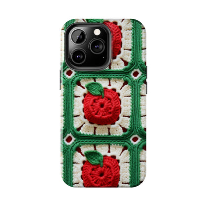 Apple Granny Square Crochet Pattern: Wild Fruit Tree, Delicious Red Design - Tough Phone Cases