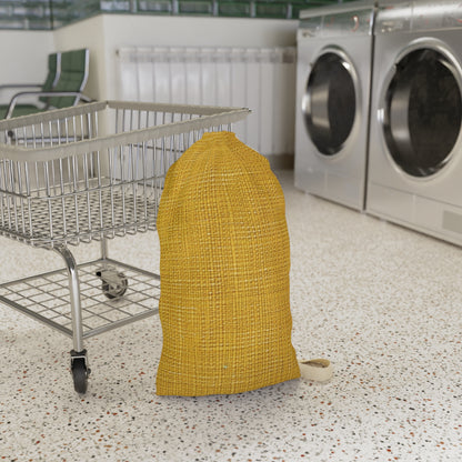 Radiant Sunny Yellow: Denim-Inspired Summer Fabric - Laundry Bag