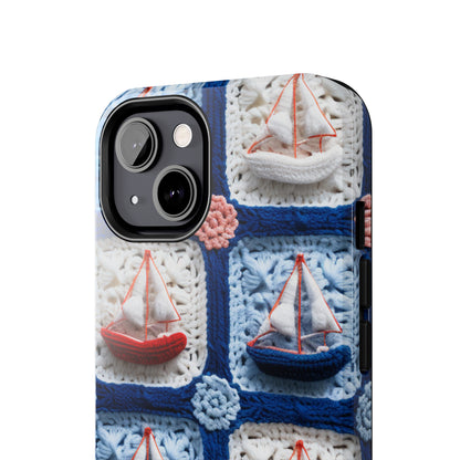 Crochet Boat Ship Sea Vessel Ocean Beach Travel Yacht Design - Tough Phone Cases