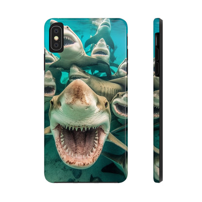 Laughing Lemon Sharks: Joyful Sea Jaws Ocean Deep - Tough Phone Cases