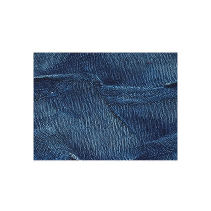 Dark Blue: Distressed Denim-Inspired Fabric Design - Outdoor Rug