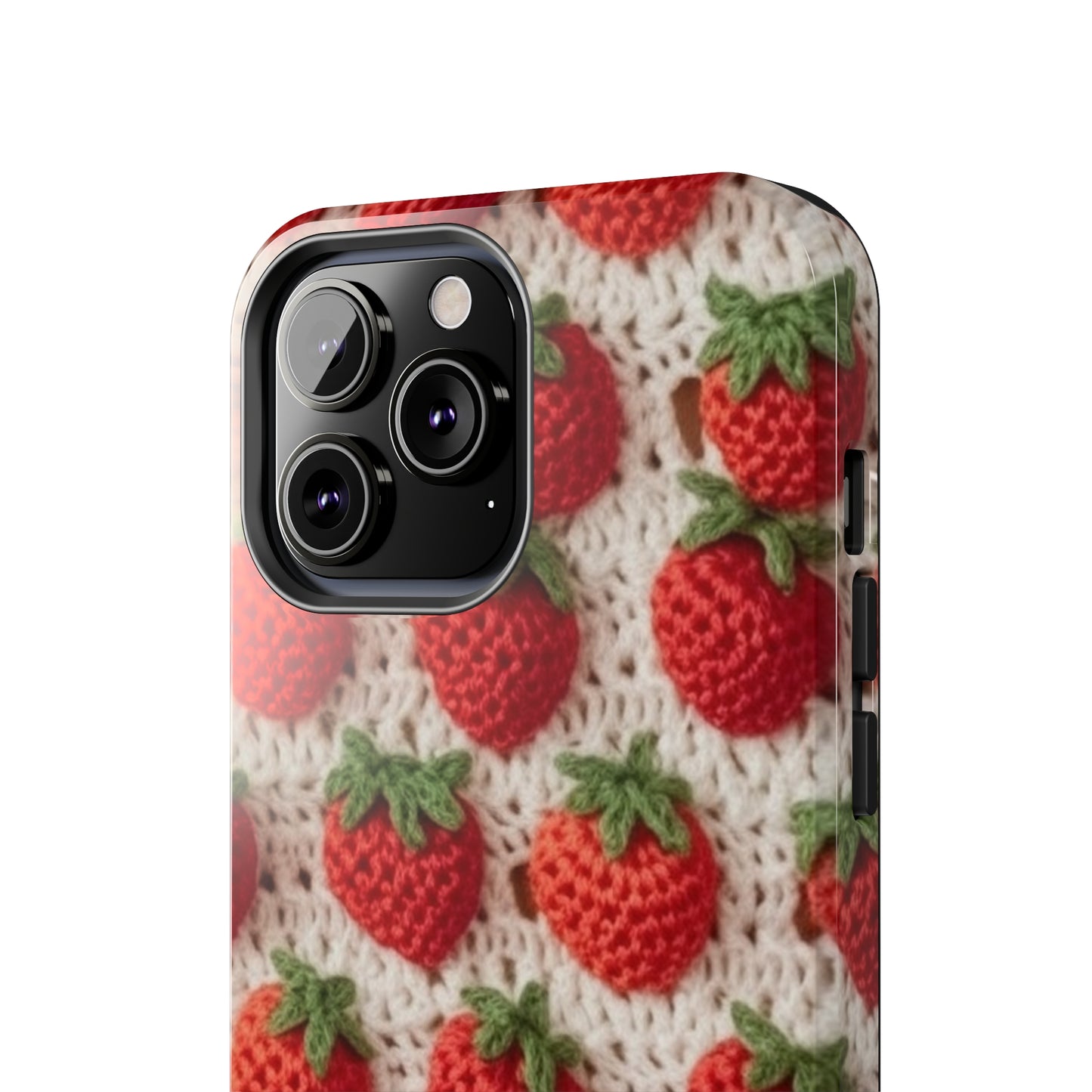 Strawberry Traditional Japanese, Crochet Craft, Fruit Design, Red Berry Pattern - Tough Phone Cases