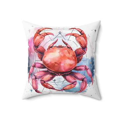 Cancer Star Sign - Elegant Zodiac Astrology Spun Polyester Square Pillow