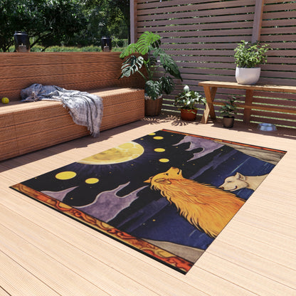 Moon Tarot Card Art - Embrace Your Intuition and Dreams - Outdoor Rug