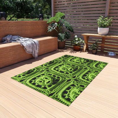 Halloween Green Alien Crochet Galactic Space Zombie Style - Outdoor Rug