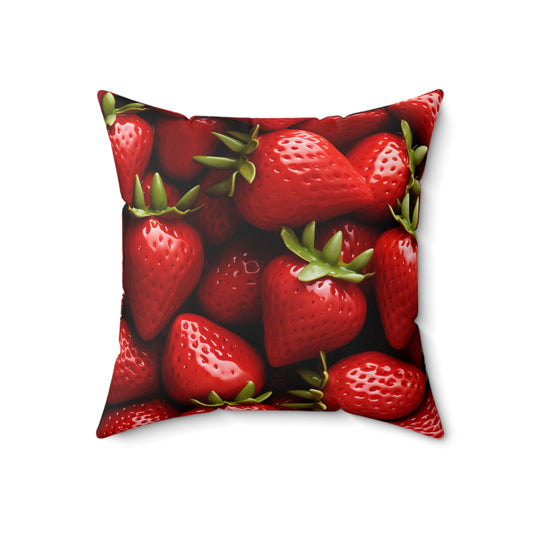 Strawberry Patch Picks: Home Decor and Gifts for the Ultimate Berry Fan - Spun Polyester Square Pillow