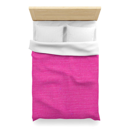 Hot Neon Pink Doll Like: Denim-Inspired, Bold & Bright Fabric - Microfiber Duvet Cover