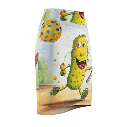 Pickleball Play: Pickle Sport Action Game, Fast Dink Ball - Women's Pencil Skirt (AOP)