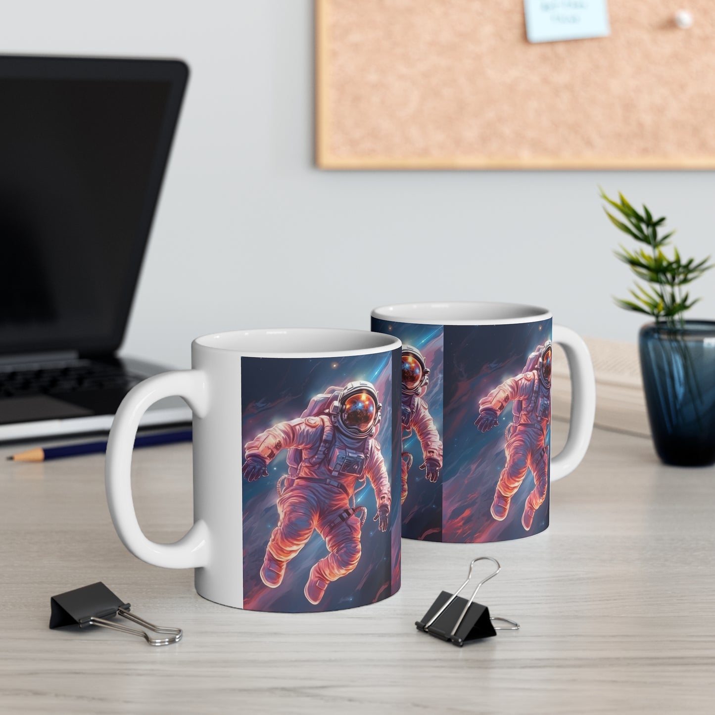 Astronaut Outer Space - Galaxy Starfield - Ceramic Mug 11oz