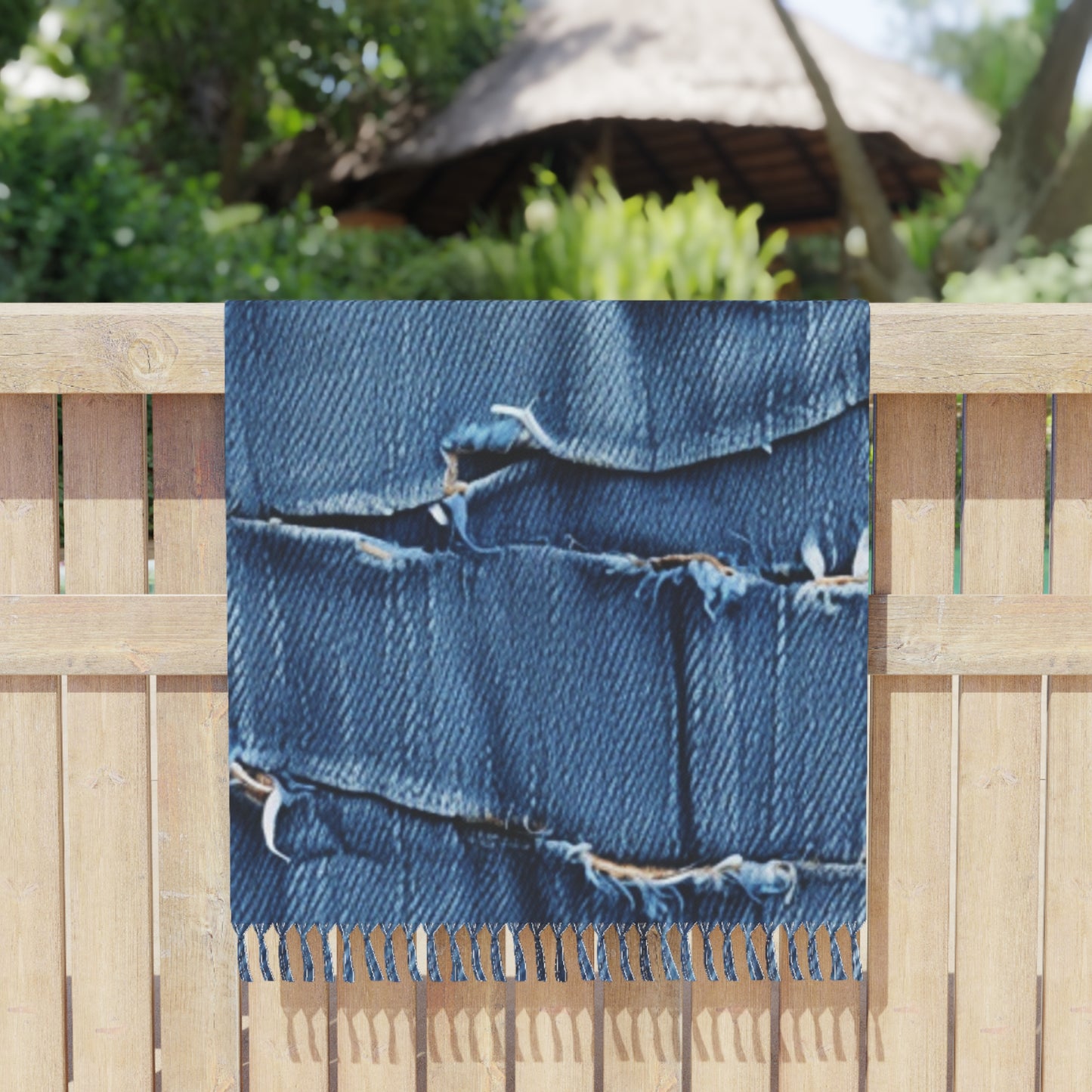 Midnight Blue Distressed Denim: Rugged, Torn & Stylish Design - Boho Beach Cloth