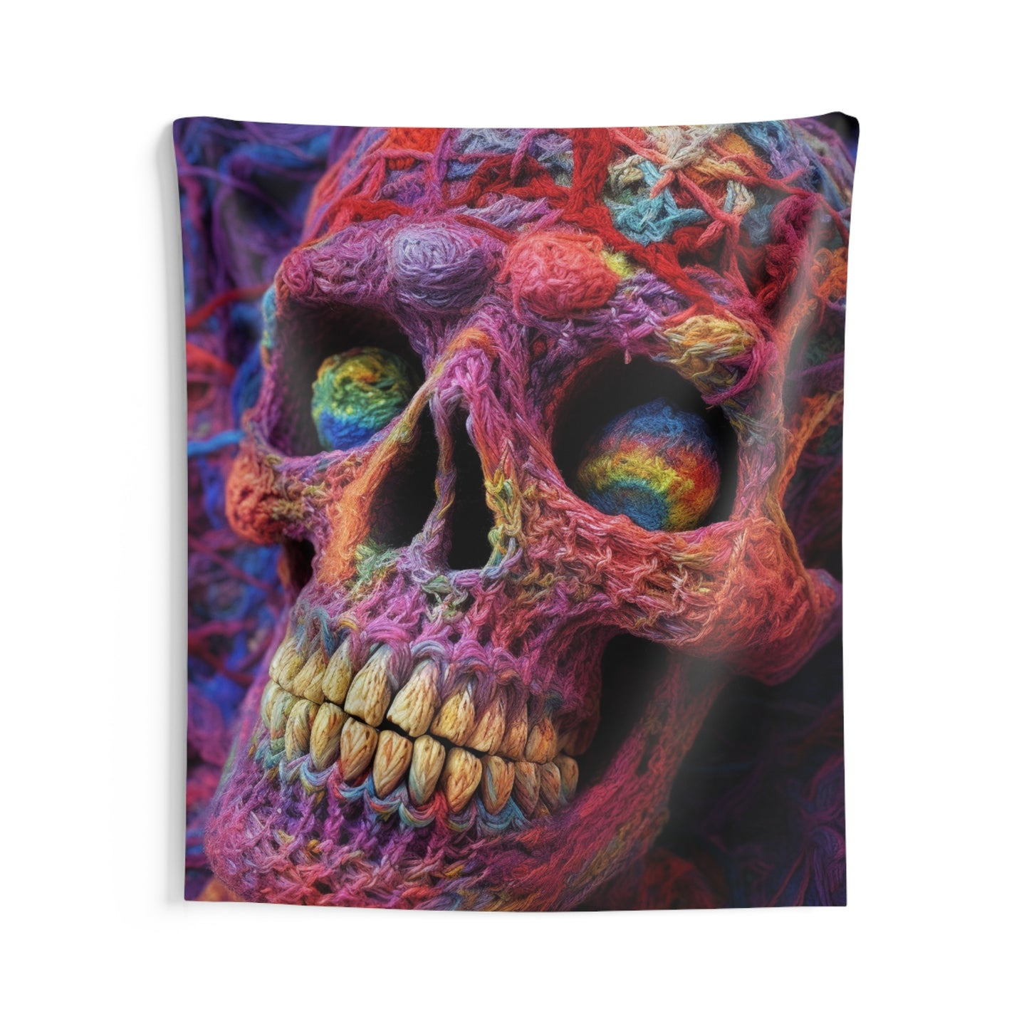 Crochet Skeleton Skull Halloween - Indoor Wall Tapestries