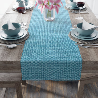 Bright Aqua Teal: Denim-Inspired Refreshing Blue Summer Fabric - Table Runner (Cotton, Poly)