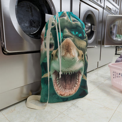 Laughing Lemon Sharks: Joyful Sea Jaws Ocean Deep - Laundry Bag