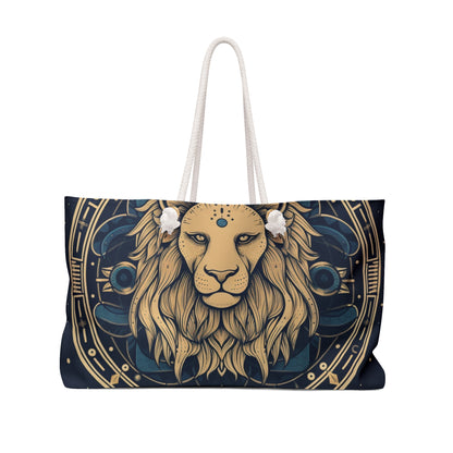 Leo Zodiac Sign - Mystic Circle Astrology Art Cosmic constellation - Weekender Bag