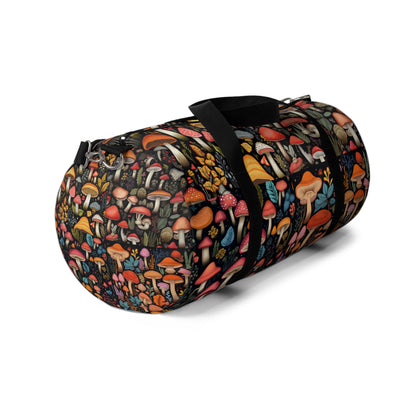 Fairy-Tale Fungi: Whimsical Assorted Mushroom Pattern Design Duffel Bag