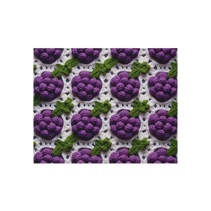 Crochet Grapes Pattern - Granny Square Design - Fresh Fruit Pick - Orchard Purple Snack Food - Outdoor Rug